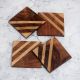Antique Brown Coloured Wooden Coasters - Pack of 4